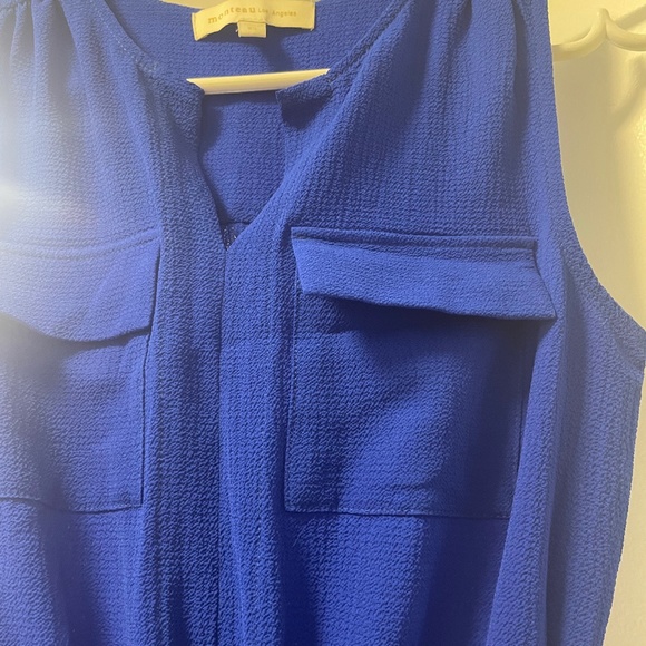 Electric Blue Dress with Breast Pockets - Picture 2 of 3